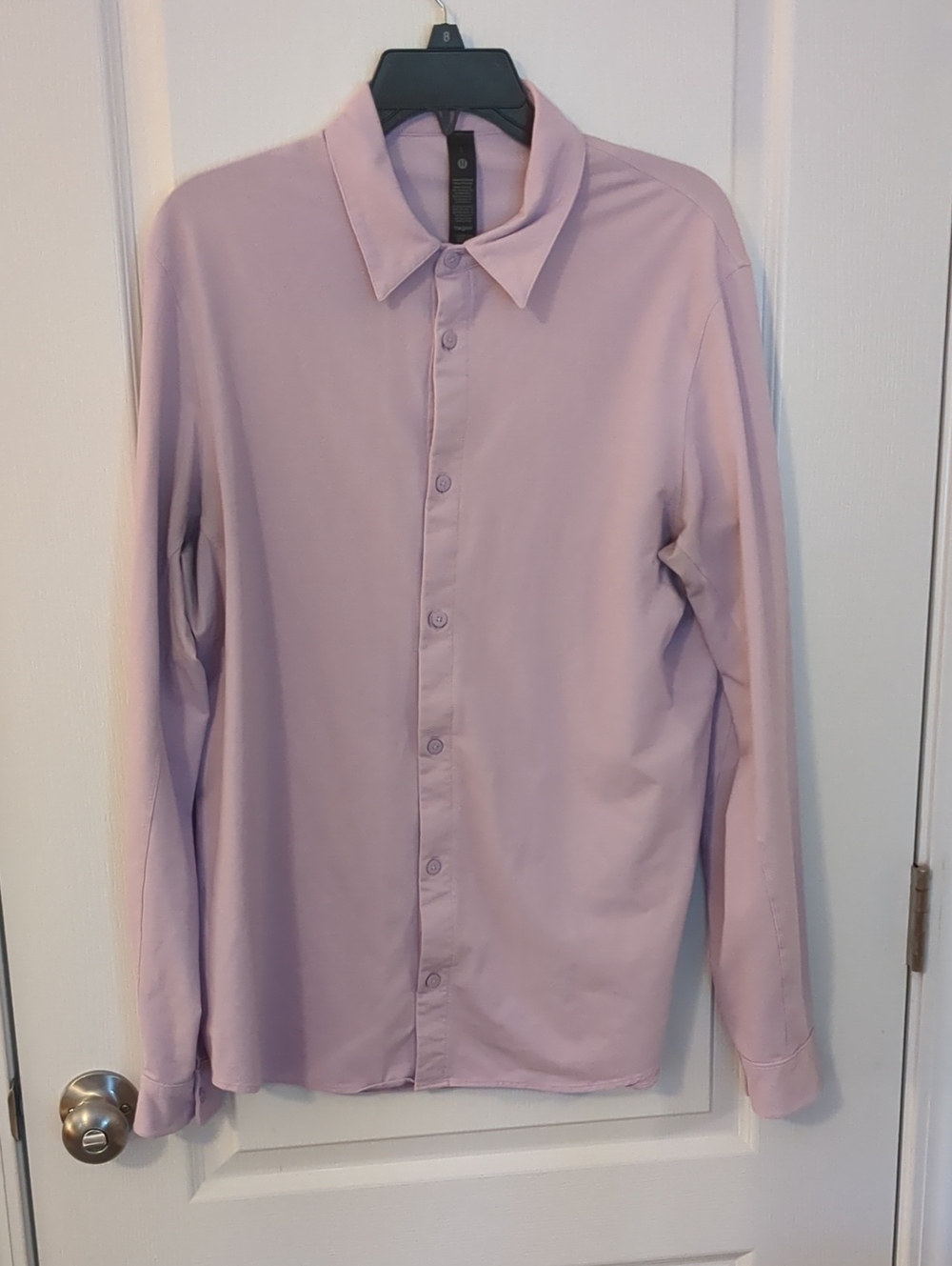 Lululemon Men's Lavender Long-Sleeve Button-Down Shirt